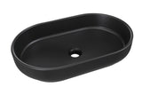 Aufsatzwaschbecken Riva II 55 × 35 cm – Schwarz, matt, oval