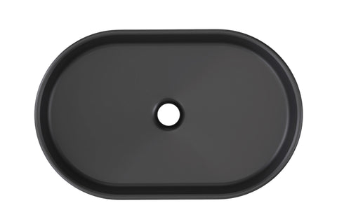 Aufsatzwaschbecken Riva II 55 × 35 cm – Schwarz, matt, oval – Ansicht 3