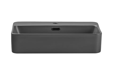 Aufsatzwaschbecken Trusta 55 × 38 cm – Dunkelgrau, matt, eckig – Ansicht 2