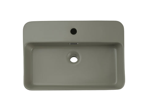 Aufsatzwaschbecken Trusta 55 × 38 cm – Grün, matt, eckig – Ansicht 3