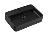 Aufsatzwaschbecken Trusta 55 × 38 cm – Schwarz, matt, eckig