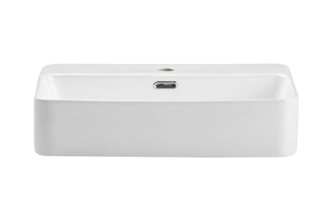 Aufsatzwaschbecken Trusta 55 × 38 cm – Weiß, glänzend, eckig – Ansicht 2