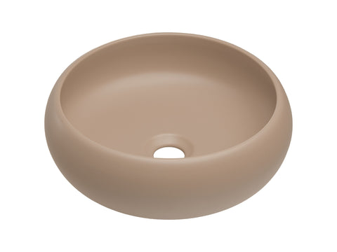 Aufsatzwaschbecken Wika 36 × 36 cm – Cappuccino Matt, matt, rund