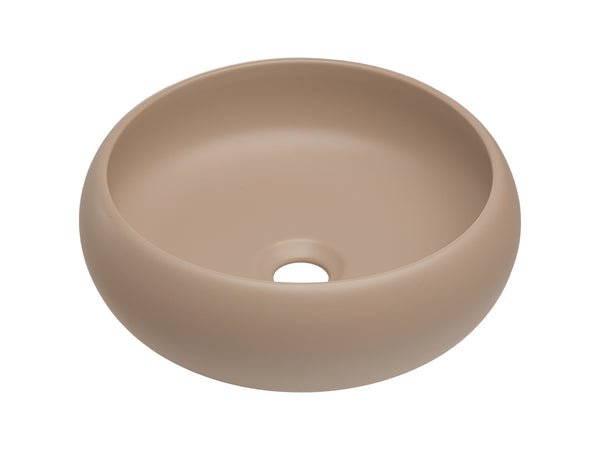 Aufsatzwaschbecken Wika 36 × 36 cm – Cappuccino matt, rund