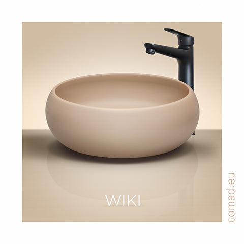 Aufsatzwaschbecken Wika 36 × 36 cm – Cappuccino Matt, matt, rund – Ansicht 7