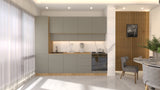 Nexa Küchenzeile  KÜ06-L – Beige – 300 cm – Moderne Familienküche mit Hochschrank und großzügigem Stauraum