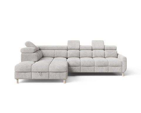 Ecksofa Bun – Hellgrau – Ottomane links