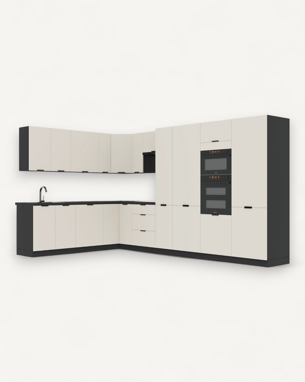 Winkelküche K76-G360 - ARONA - Natürlicher Look in Top-Qualität