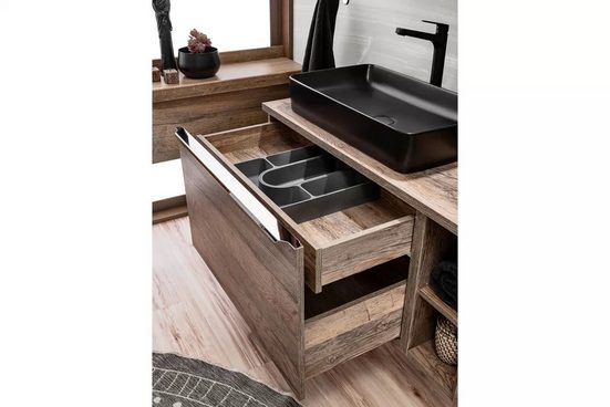 Waschbeckenschrank - Santa Fe Oak - Mit einem modernen und luxuriösen Design.
