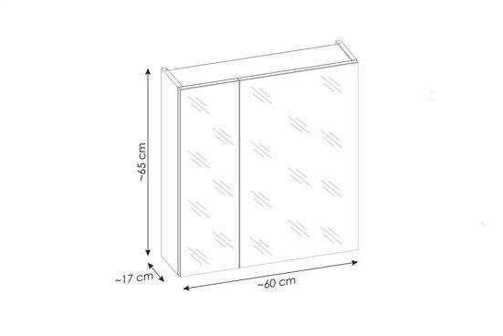 Badezimmerspiegelschrank - Santa Fe Oak - Ansprechendes Design mit praktischem Stauraum.