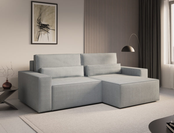 Ecksofa – Brazil – Cord-Schlafsofa mit Schlaffunktion & Bettkasten