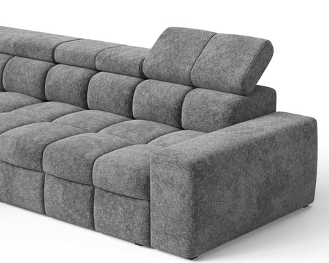 Ecksofa Bianco – Grau – Ottomane links