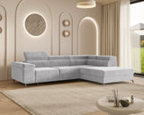 Ecksofa Ostin – Silber – Ottomane rechts