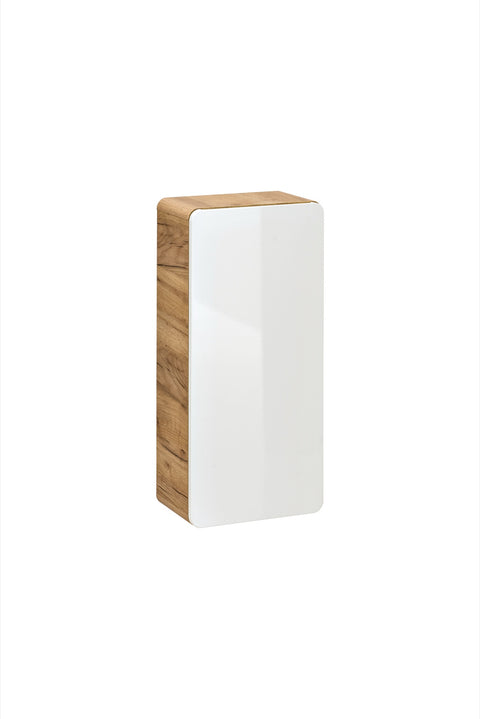 Badezimmer-Hängeschrank Amaris Weiß Hochglanz 35 × 75 × 22 cm mit 1 Tür