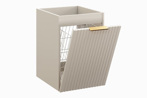 Badezimmer-Hängeschrank Ardena Kaschmir matt 40 × 57 × 46 cm mit Wäschekorb – Ansicht 3