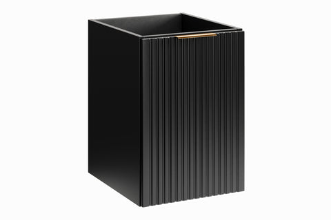 Badezimmer-Hängeschrank Ardena Schwarz matt 40 × 57 × 46 cm mit Wäschekorb
