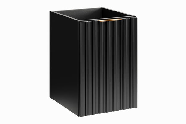 Badezimmer-Hängeschrank Ardena Schwarz matt 40 × 57 × 46 cm mit Wäschekorb