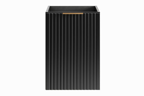Badezimmer-Hängeschrank Ardena Schwarz matt 40 × 57 × 46 cm mit Wäschekorb – Ansicht 2