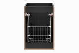 Badezimmer-Hängeschrank Ardena Schwarz matt 40 × 57 × 46 cm mit Wäschekorb – Ansicht 4