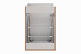 Badezimmer-Hängeschrank Ardena Weiß matt 40 × 57 × 46 cm mit Wäschekorb – Ansicht 4