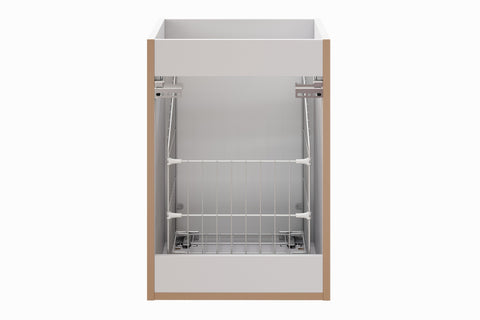 Badezimmer-Hängeschrank Ardena Weiß matt 40 × 57 × 46 cm mit Wäschekorb – Ansicht 4