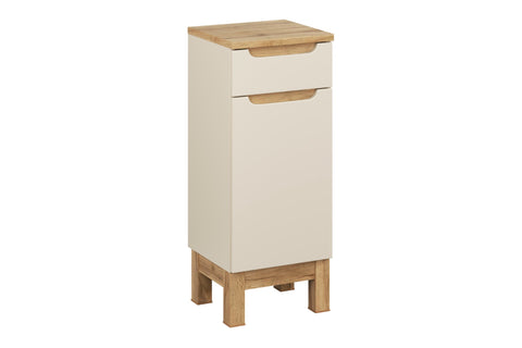 Badezimmer-Hängeschrank Balvina Kaschmir matt 35 × 87 × 33 cm mit 1 Tür und 1 Schublade