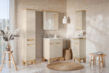 Badezimmer-Hängeschrank Balvina Kaschmir matt 35 × 87 × 33 cm mit 1 Tür und 1 Schublade – Ansicht 7