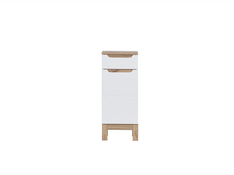 Badezimmer-Hängeschrank Balvina Weiß Hochglanz 35 × 86 × 33 cm mit 1 Tür und 1 Schublade – Ansicht 2