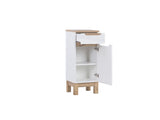Badezimmer-Hängeschrank Balvina Weiß Hochglanz 35 × 86 × 33 cm mit 1 Tür und 1 Schublade – Ansicht 3