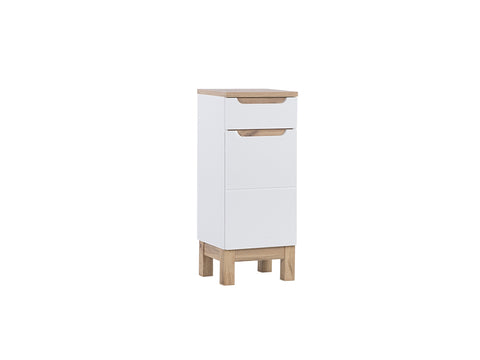 Badezimmer-Hängeschrank Balvina Weiß Hochglanz 35 × 86 × 33 cm mit 1 Tür und 1 Schublade – Ansicht 4