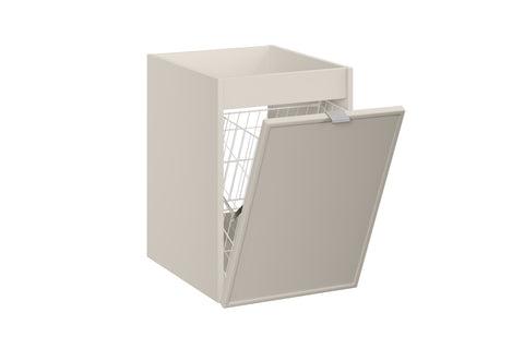 Badezimmer-Hängeschrank Bellisa Kaschmir matt 40 × 57 × 46 cm mit Wäschekorb – Ansicht 3