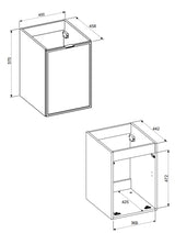 Badezimmer-Hängeschrank Bellisa Kaschmir matt 40 × 57 × 46 cm mit Wäschekorb – Ansicht 5