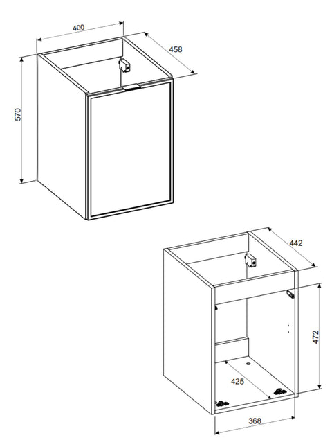 Badezimmer-Hängeschrank Bellisa Kaschmir matt 40 × 57 × 46 cm mit Wäschekorb – Ansicht 5