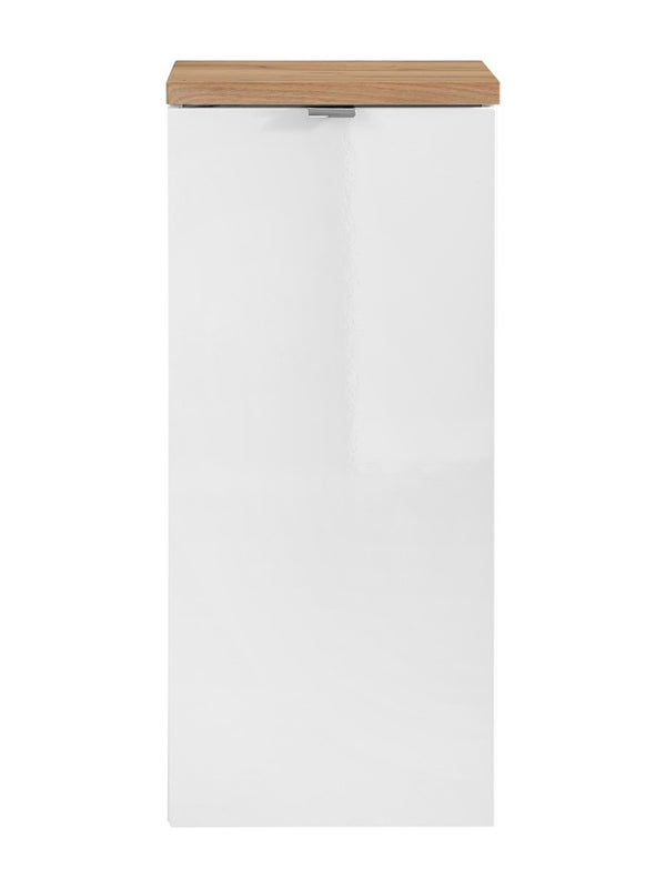 Badezimmer-Hängeschrank Caprena Weiß Hochglanz 35 × 80 × 35 cm mit 1 Tür