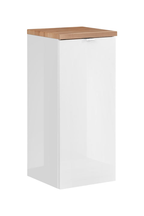 Badezimmer-Hängeschrank Caprena Weiß Hochglanz 35 × 80 × 35 cm mit 1 Tür – Ansicht 3