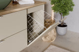 Badezimmer-Hängeschrank Dalvira Kaschmir matt 40 × 50 × 46 cm mit Wäschekorb – Ansicht 6
