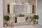 Badezimmer-Hängeschrank Dalvira Kaschmir matt 40 × 50 × 46 cm mit Wäschekorb – Ansicht 8