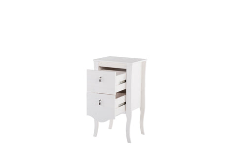 Badezimmer-Hängeschrank Elisara Weiß 45 × 82 × 36 cm mit 2 Schubladen – Ansicht 4