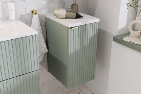 Badezimmer-Hängeschrank Linora Schilfgrün 30 × 57 × 39 cm mit 1 Tür – Ansicht 5