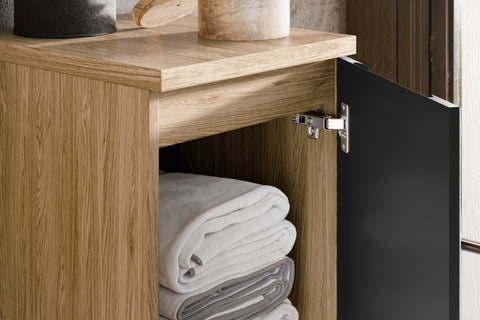 Badezimmer-Hängeschrank Luxera Schwarz matt 30 × 57 × 46 cm mit 1 Tür – Ansicht 4