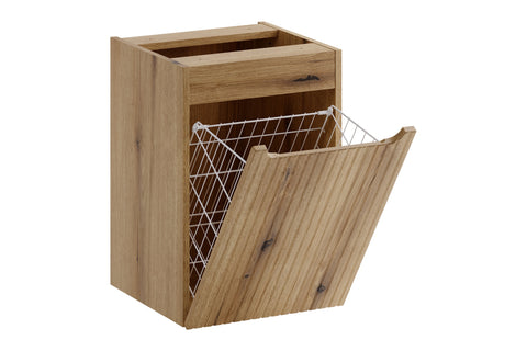 Badezimmer-Hängeschrank Novira Coast Evoke Eiche 40 × 57 × 39 cm mit Wäschekorb – Coast Evoke Eiche – Ansicht 3