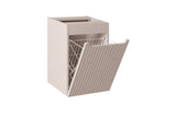 Badezimmer-Hängeschrank Novira Kaschmir matt 40 × 57 × 39 cm mit Wäschekorb – Ansicht 3