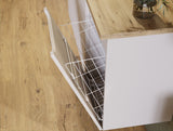 Badezimmer-Hängeschrank Novira Kaschmir matt 40 × 57 × 39 cm mit Wäschekorb – Ansicht 5
