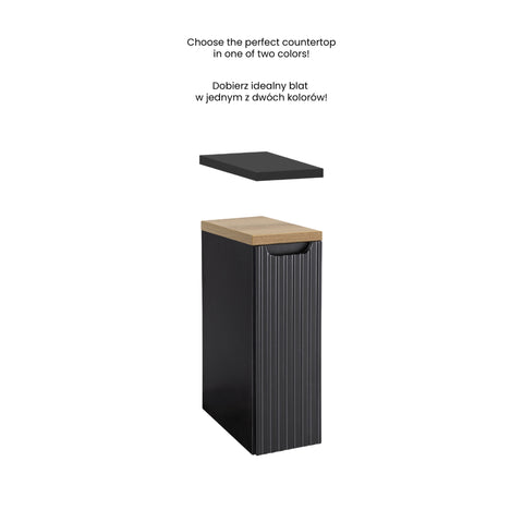Badezimmer-Hängeschrank Novira Schwarz matt 20 × 57 × 39 cm mit 1 Tür – Ansicht 6