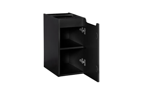 Badezimmer-Hängeschrank Novira Schwarz matt 30 × 57 × 39 cm mit 1 Tür – Ansicht 3