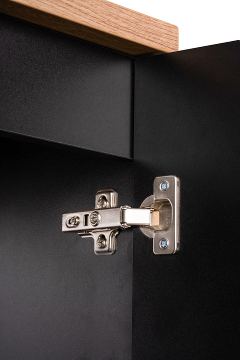 Badezimmer-Hängeschrank Novira Schwarz matt 30 × 57 × 39 cm mit 1 Tür – Ansicht 5