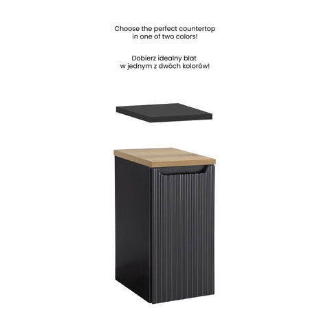 Badezimmer-Hängeschrank Novira Schwarz matt 30 × 57 × 39 cm mit 1 Tür – Ansicht 6