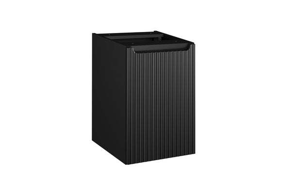 Badezimmer-Hängeschrank Novira Schwarz matt 40 × 57 × 39 cm mit Wäschekorb