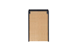 Badezimmer-Hängeschrank Novira Schwarz matt 40 × 57 × 39 cm mit Wäschekorb – Ansicht 4