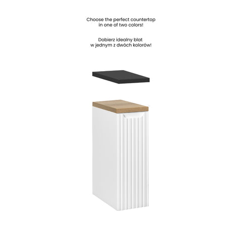 Badezimmer-Hängeschrank Novira Weiß matt 20 × 57 × 39 cm mit 1 Tür – Ansicht 4
